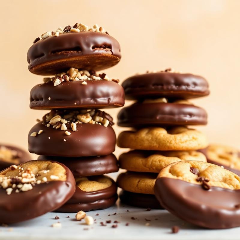 Toasted Hazelnut Dark Chocolate Dipped Cookies